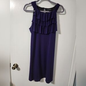 Elegant Purple Ruffle Dress
